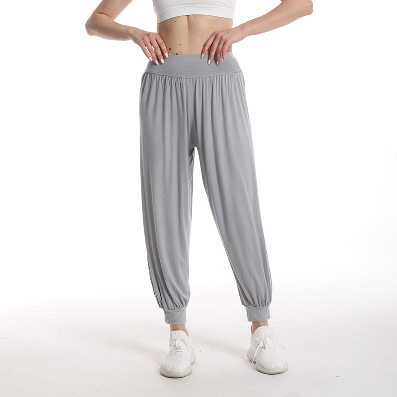 Women's loose premium joggers with high waistband and elastic cuffs