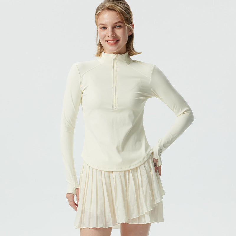 Women's functional shirt with stand-up collar