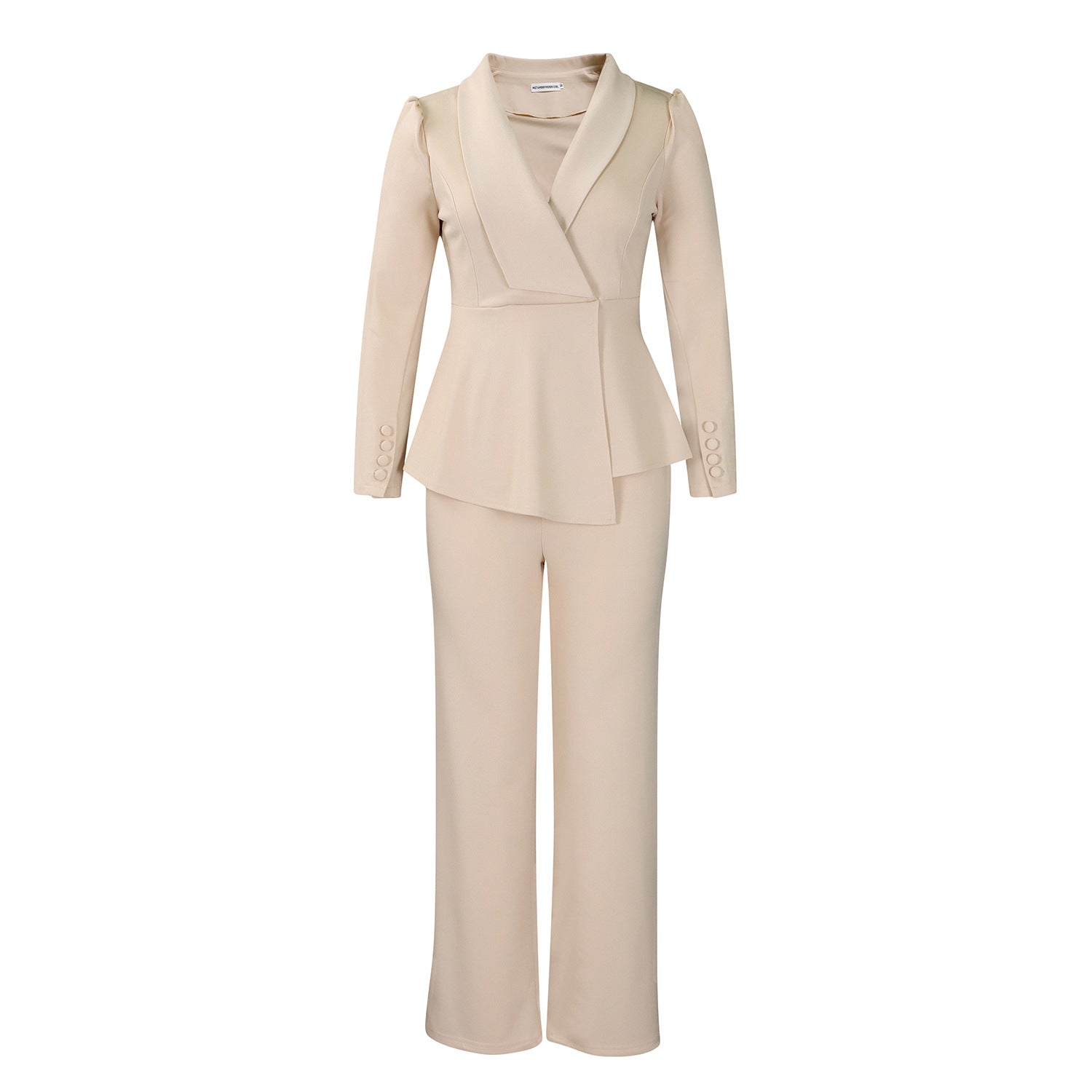 Women's suit with elegant blazer and wide pant leg