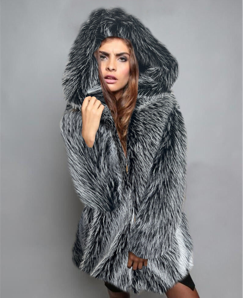 Ladies Luxury Faux Fur Coat