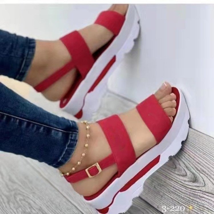 Women's Platform Sandals With Elastic Strap and Non-slip Sole W&w