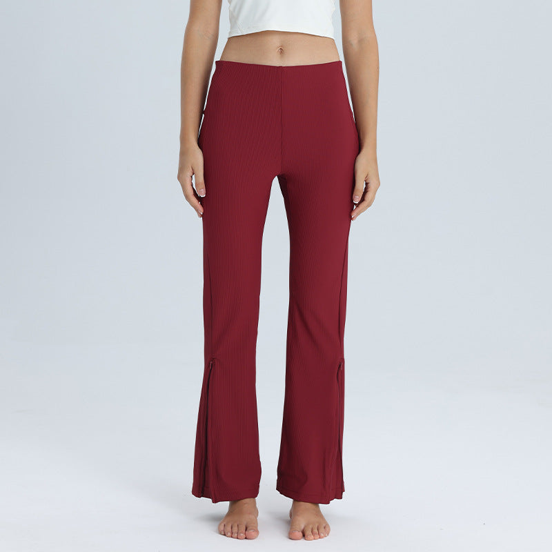 Women's Flared Ribbed Trousers