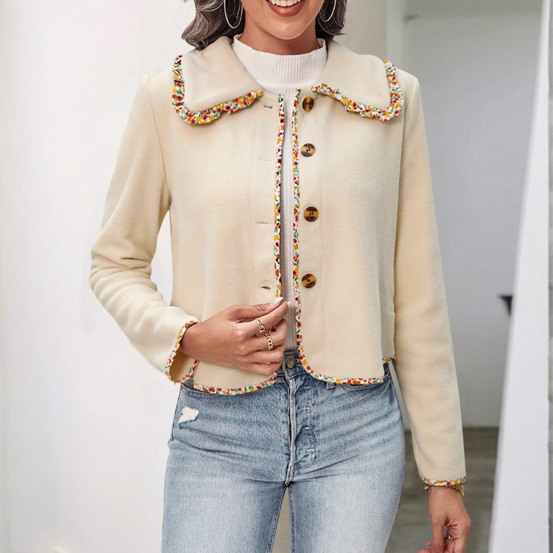 Women’s elegant jacket with floral accents and soft fabric