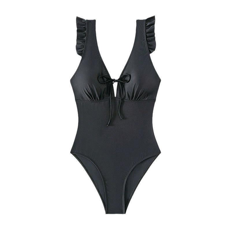 Women's Ruffled Halter One-Piece Swimsuit 1750922857