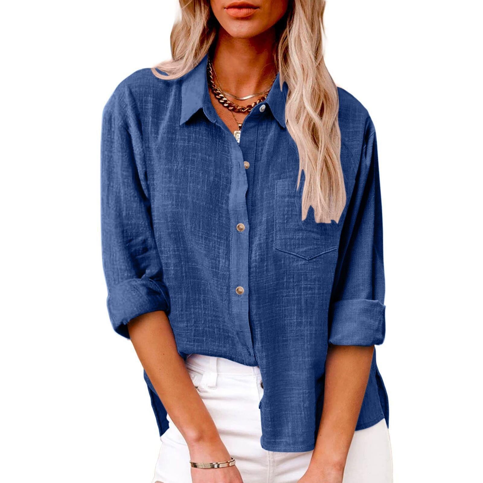 Women casual linen blouse