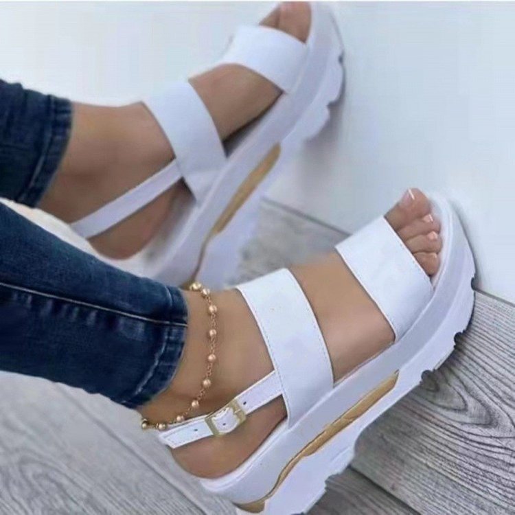 Women's Platform Sandals With Elastic Strap and Non-slip Sole W&w