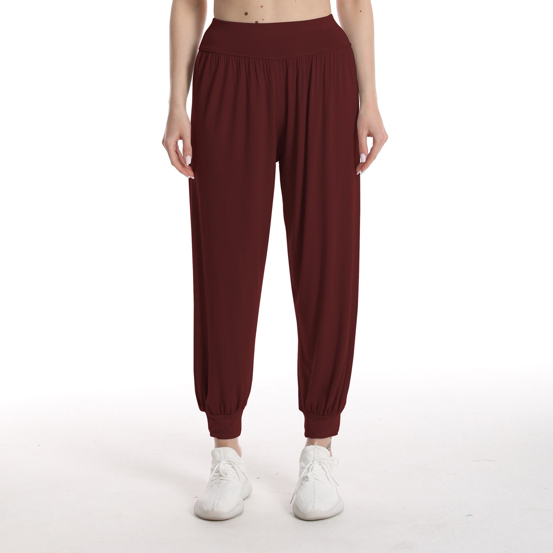 Women's loose premium joggers with high waistband and elastic cuffs