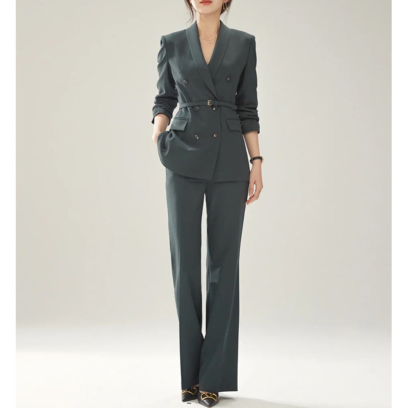 Women’s Belt Double-Breasted Suit Set