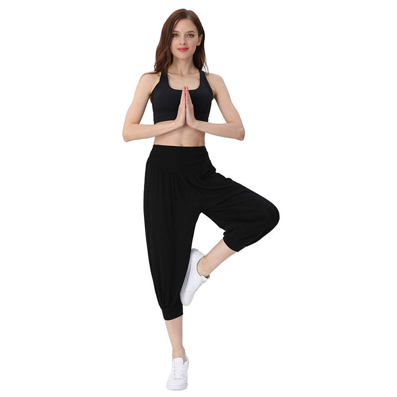 Women's Comfortable Harem Pants with High Waist and Elastic Cuffs