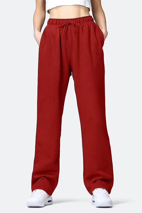 Ladies Comfortable Leisure Pants with Elastic Waistband and Side Pockets