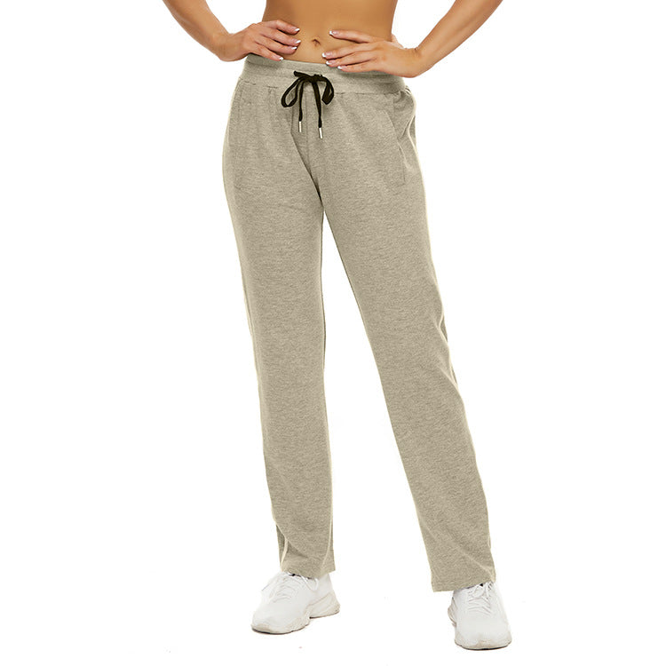 Women's casual pants with adjustable waistband and side pockets