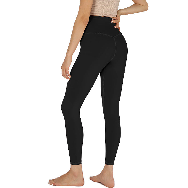 Women's High-Waisted Sports Leggings with Flexible Waistband Design