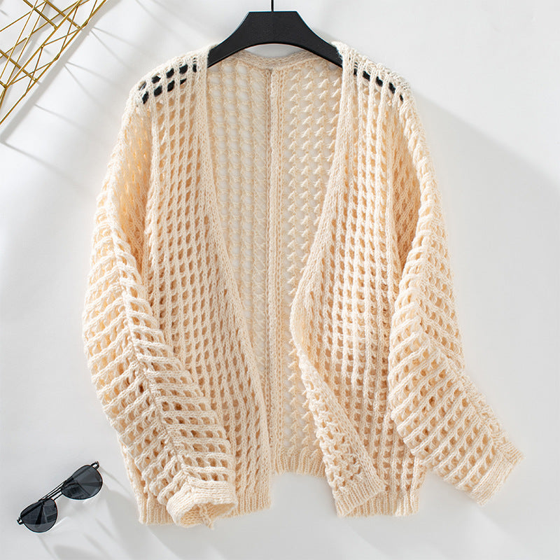 Ladies airy cardigan in modern mesh design