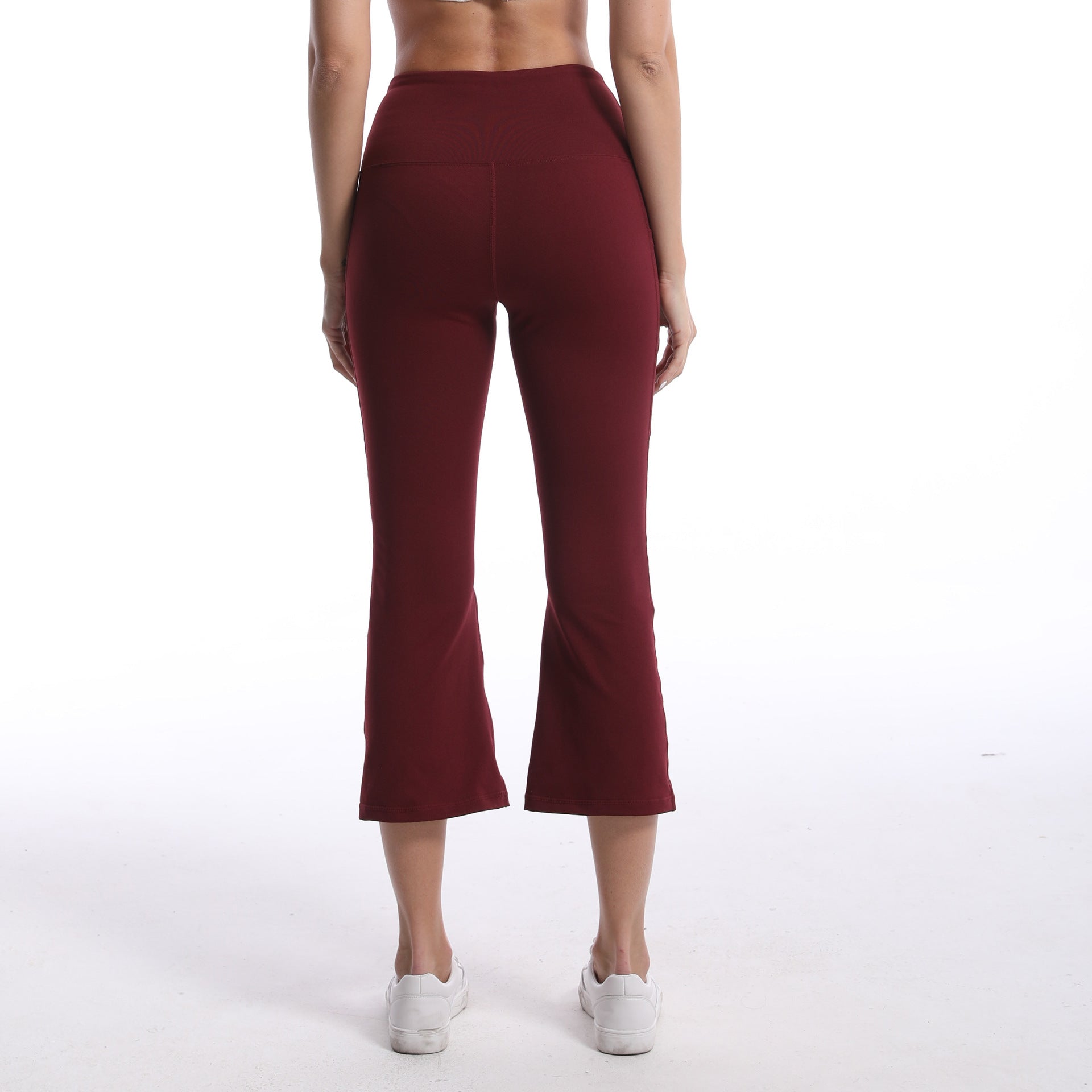 Ladies Flared Yoga Pants with High Waist and Practical Side Pockets