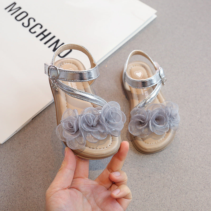 Girls Floral Decorated Comfort Sandals