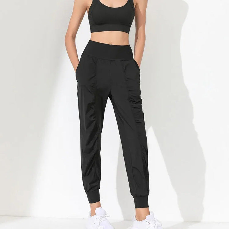 Women's Lightweight Athletic Jogging Pants with High Waist and Elastic Cuffs