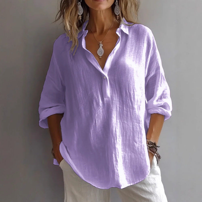 Women casual linen blouse