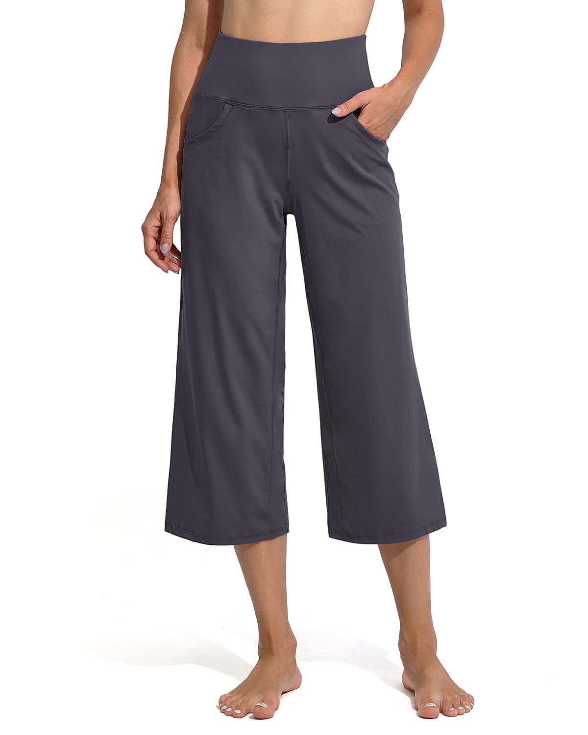 Ladies Comfortable Sporty Culottes with High Waist and Practical Pockets