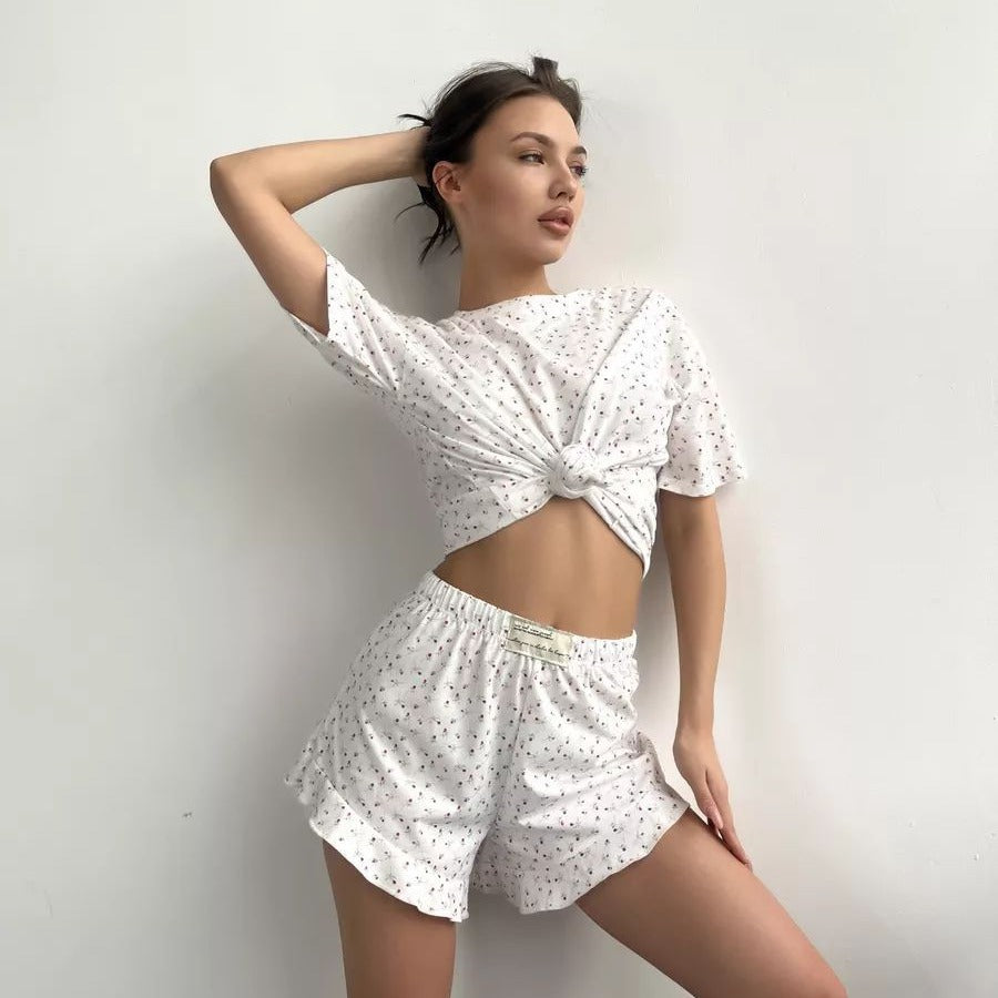 Ladies Sleepwear Set with Floral Design