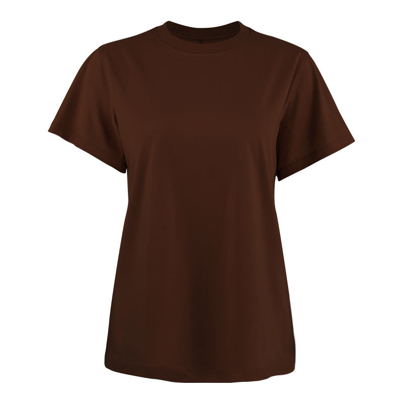 Women's basic t-shirt made from high-quality cotton with round neck
