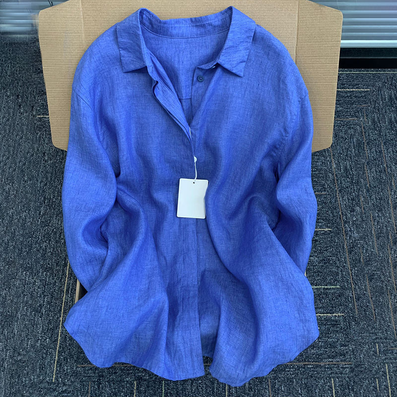 Women's Light Blouse Made of Breathable Linen with Casual Cut