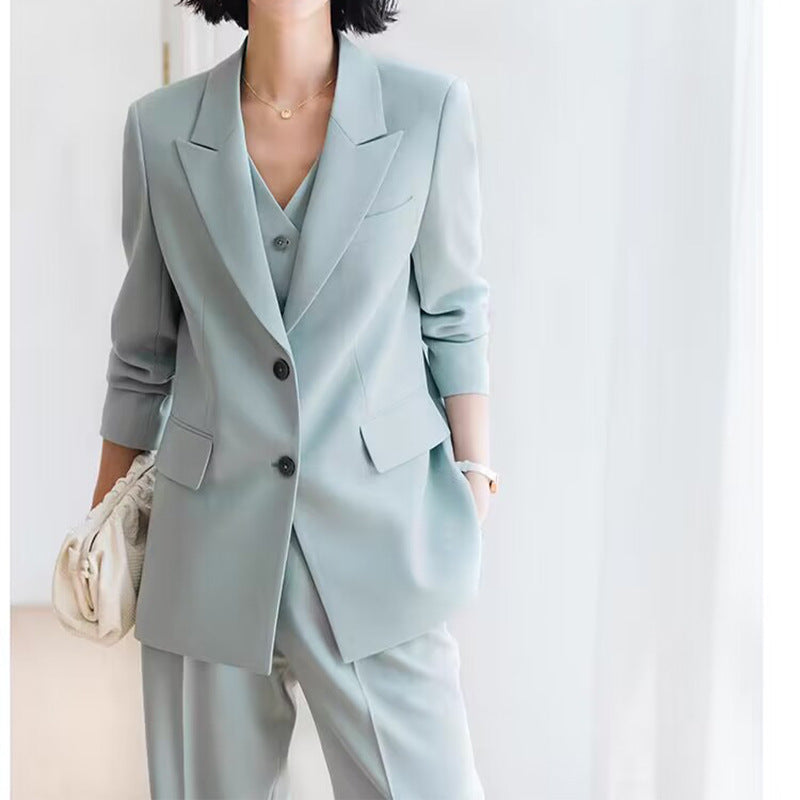 Women's tailored three-piece blazer and pantsuit