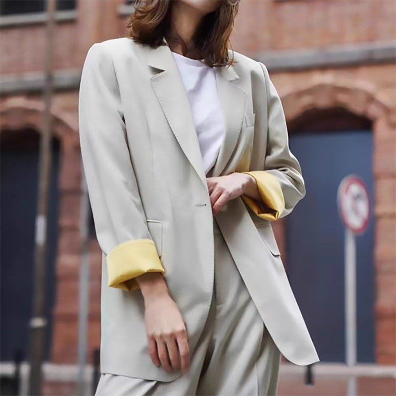 Women Tailored Wide Leg Blazer and Pants Set