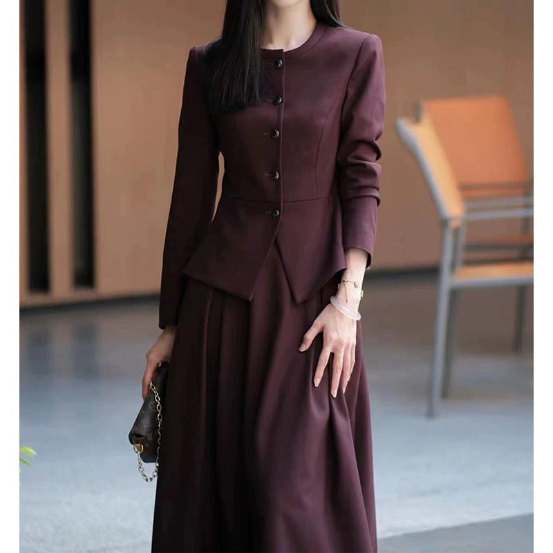 Women Tailored Peplum Suit Set