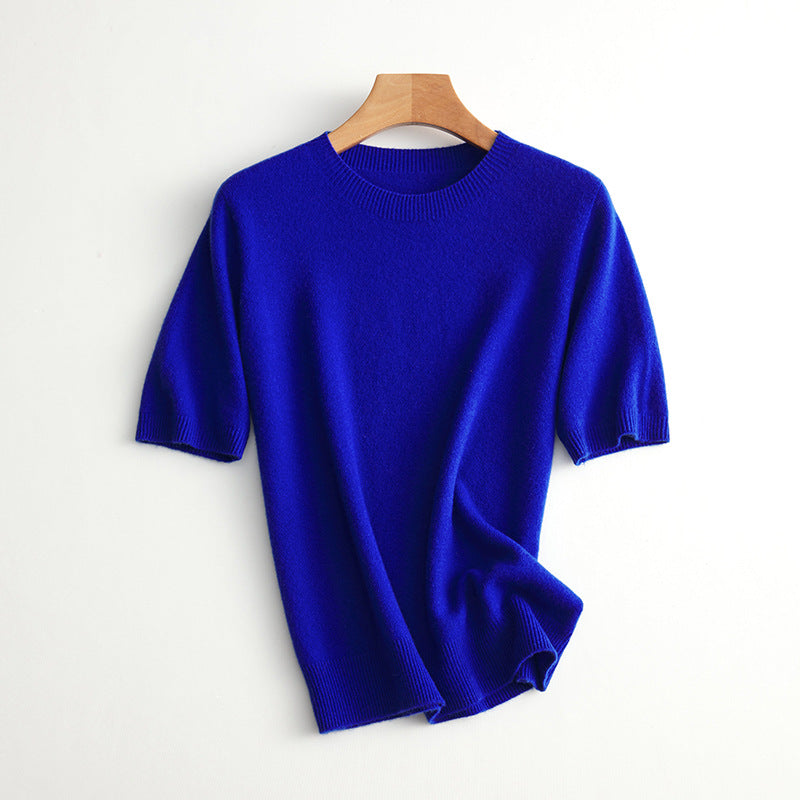 Women's Short Sleeve Cashmere Blend Sweater