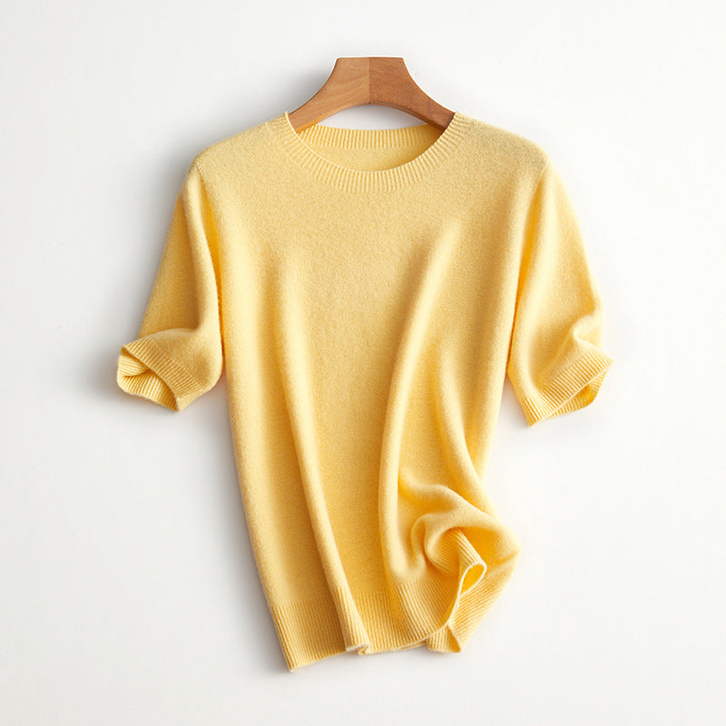 Women's Short Sleeve Cashmere Blend Sweater
