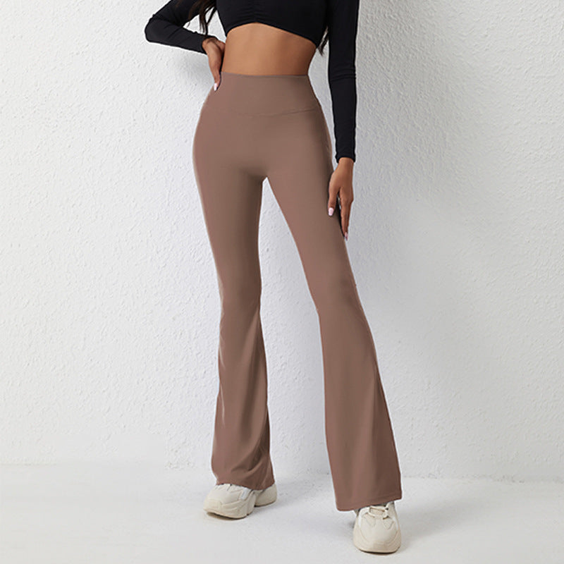 Women's Flared Leggings with High Waist and Breathable Structure