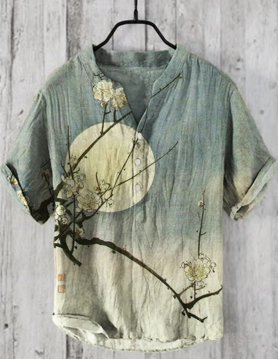 Japanese Shirt Made of Linen Blend