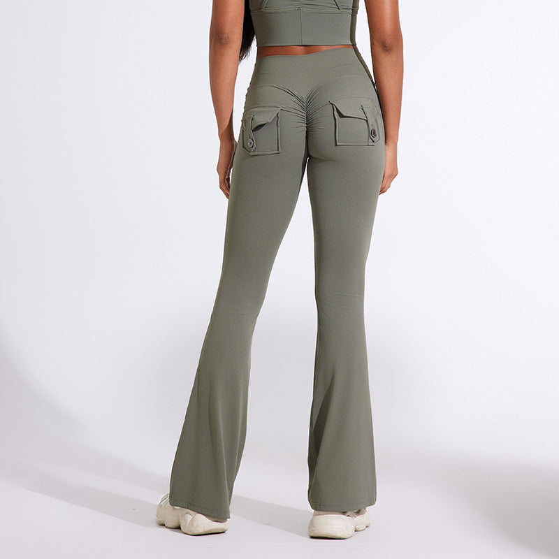 Women's Bootcut Leggings with Pockets and High Waist