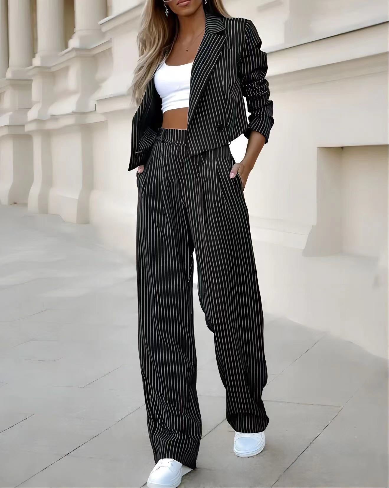 Women Striped Suit