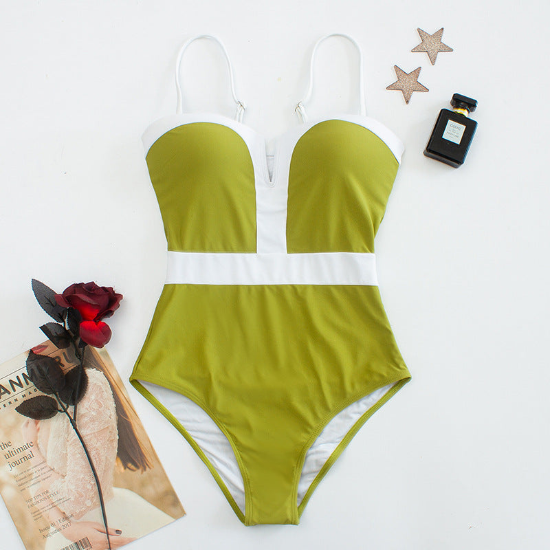 High-performance structured one-piece swimsuit for women