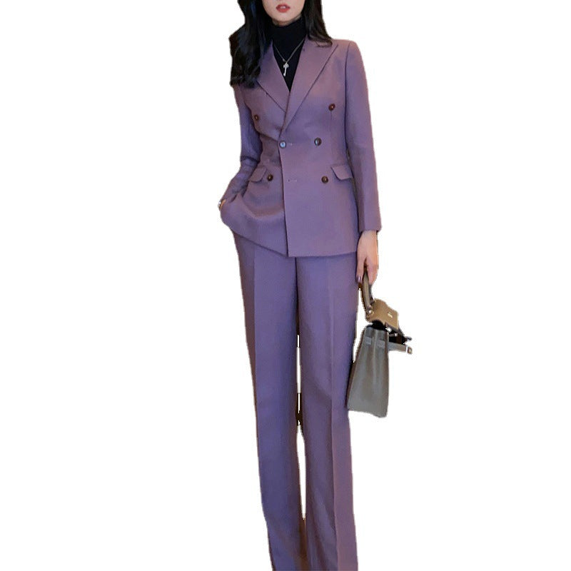 Women's Double-Breasted Tailored Suit Set