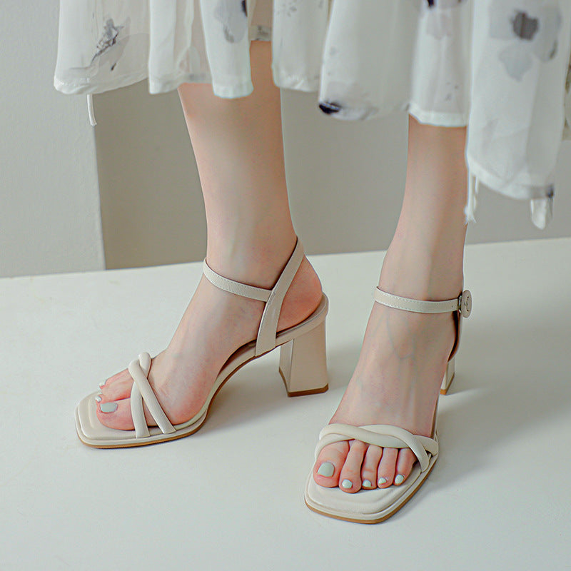 Women Chunky Block-heel Strap Sandals