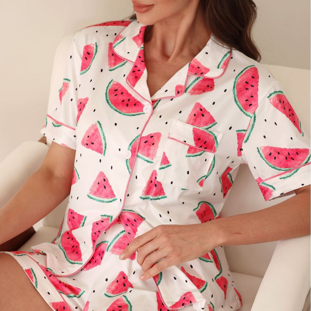 Women's pajama set with cheerful watermelon pattern