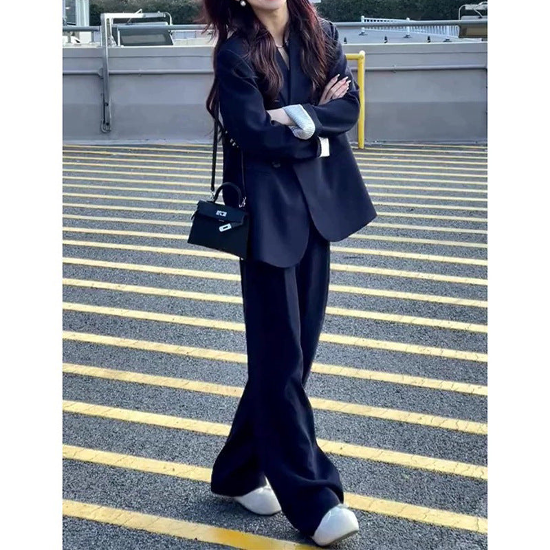 Women Double-breasted Tailored Suit Set