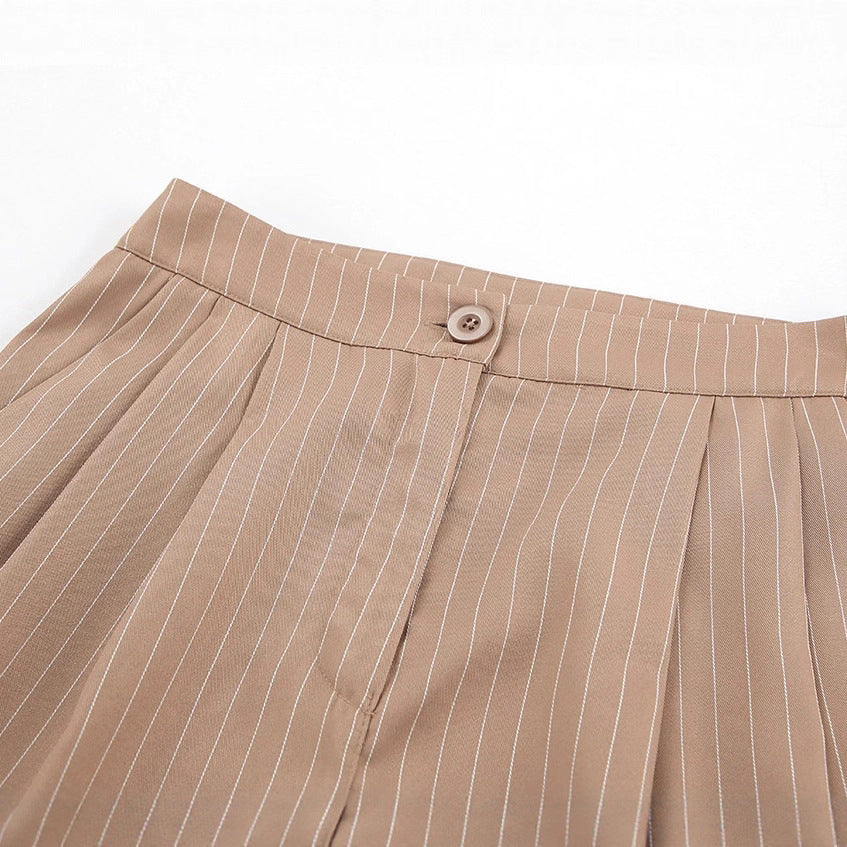 Ladies Elegant Two-Piece Suit Set with Wide Leg and Gathered Top