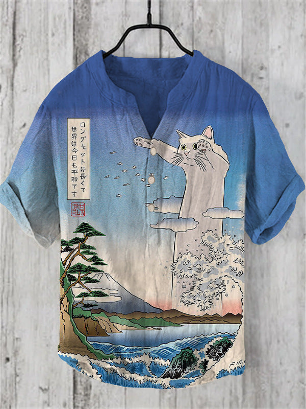 Japanese Shirt Made of Linen Blend