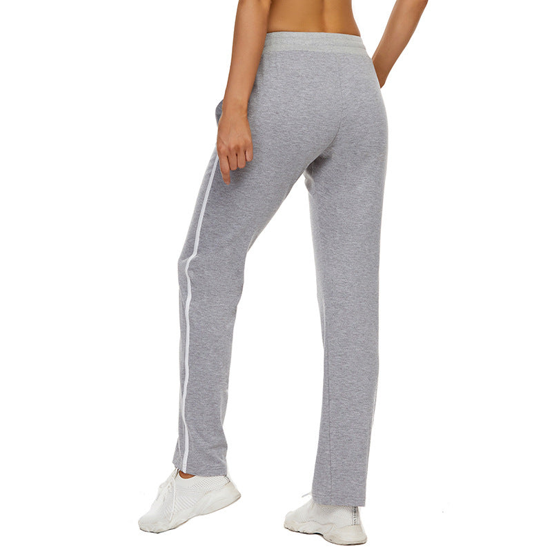 Women's casual pants with adjustable waistband and side pockets