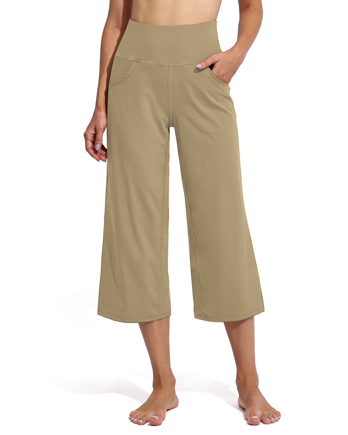 Ladies Comfortable Sporty Culottes with High Waist and Practical Pockets