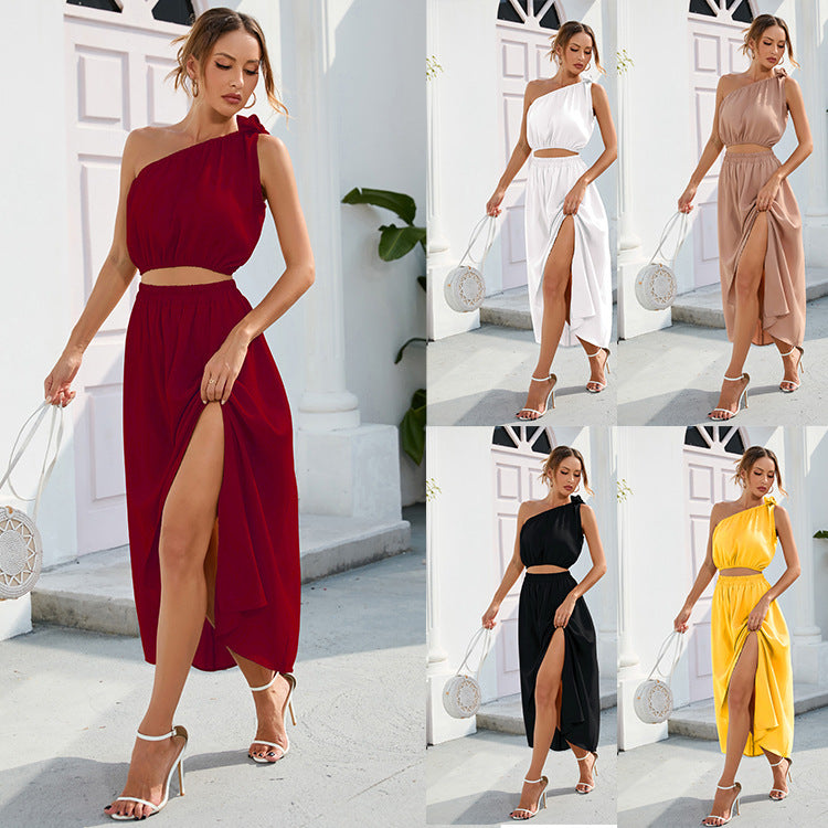 Stylish Split-hem Maxi Two-piece Set