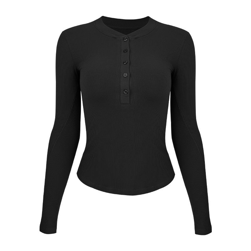 Women's Long Sleeve Shirt with Button Placket