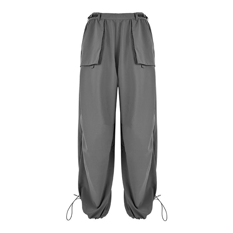 Women's casual cargo pants with adjustable waistband and practical side pockets