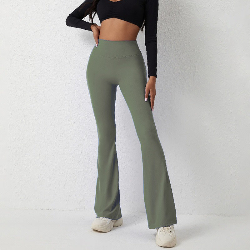 Women's Flared Leggings with High Waist and Breathable Structure