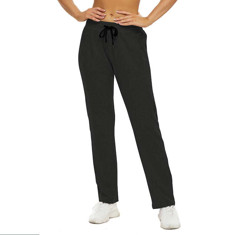 Women's casual pants with adjustable waistband and side pockets