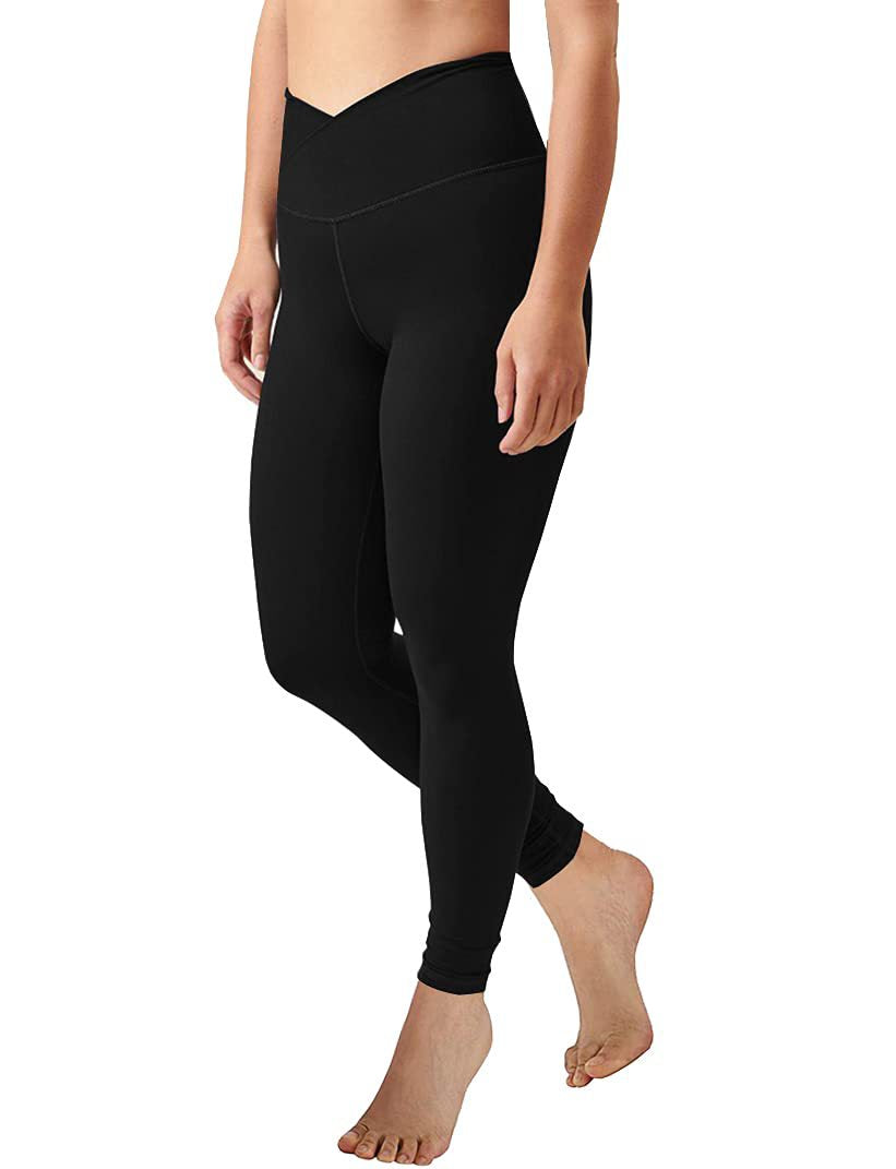 Women's High-Waisted Sports Leggings with Flexible Waistband Design