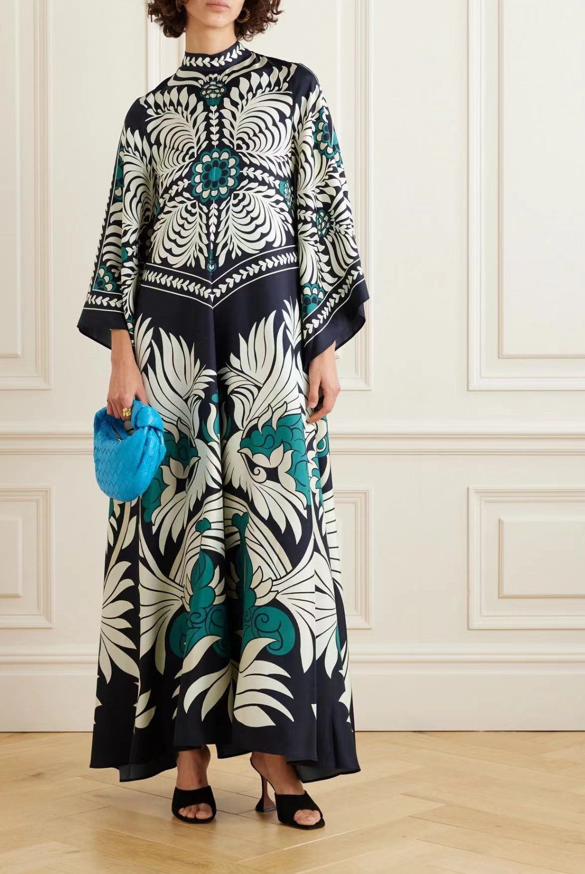 Printed Three-quarter Sleeve Dress